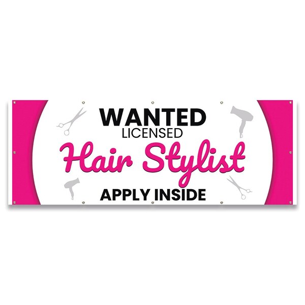 Wanted Licensed Hair Stylist Banner Concession Stand Food Truck Single Sided